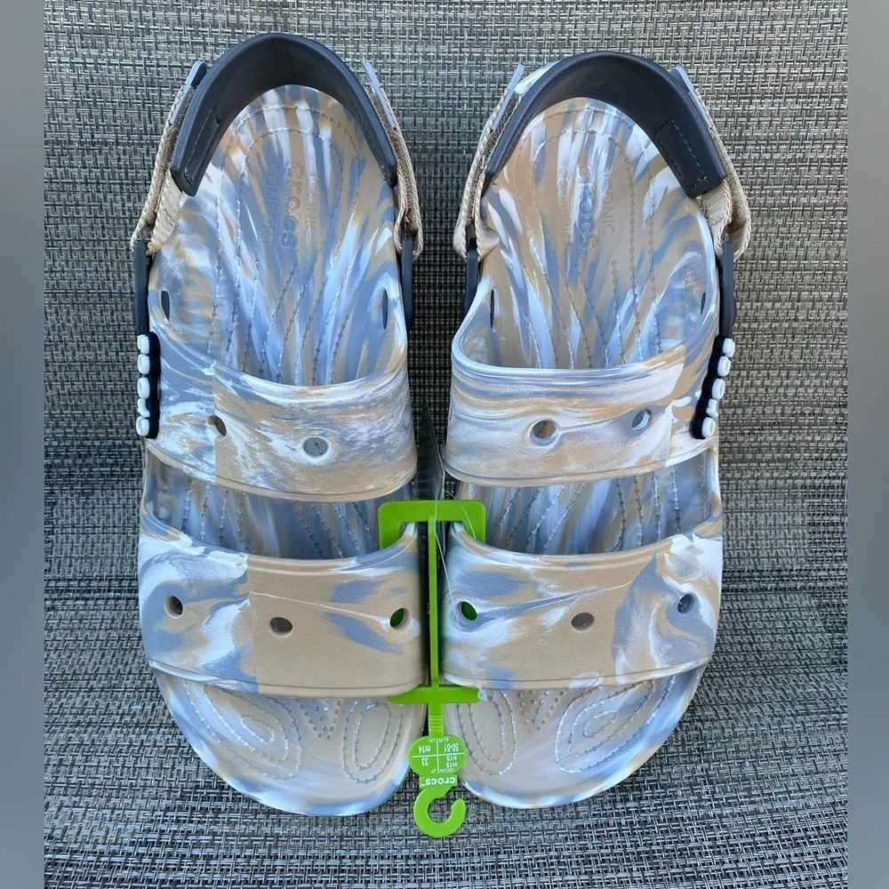 Crocs Classic All-Terrain Sandal Chai/Multi Marbled Tie-Dye Men's Size 15
